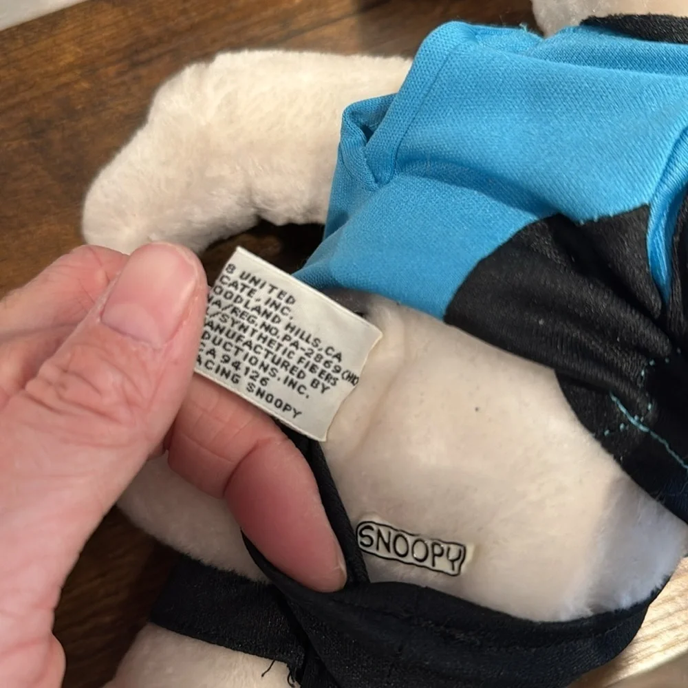 Snoopy Vintage Applause 1968 Bicycle Racing Plush Animal with tags